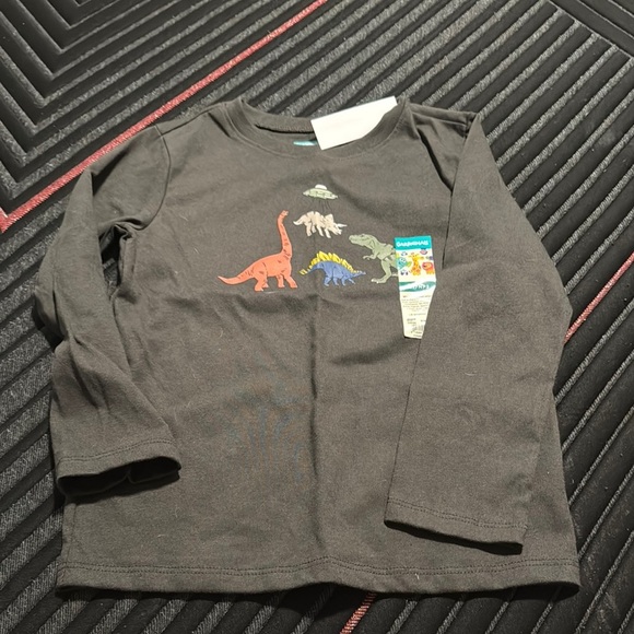 Kids Dinosaur Graphic Long Sleeve Shirt - Black - Picture 1 of 3